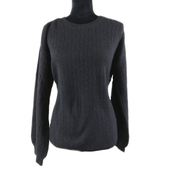 NWT DKNY $130 Ladies Modern Fit Soft Cashmere Blend Black Sweater - Picture 6 of 8